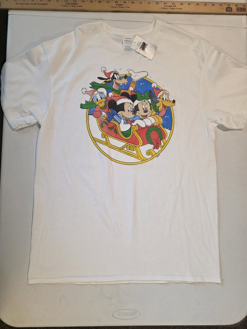 Vintage Disney Christmas Mickey & Friends Holiday Sleigh T Shirt Sz LARGE NWT